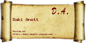 Dabi Anett névjegykártya